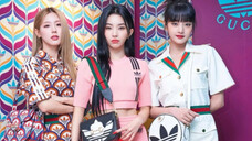 (G)I-DLE 220609 Meiyan x Xiaojuan x Minnie "Gucci x Adidas" konferensi pers dalam pembaruan foto