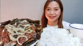 SPICY BANGUS STEAK AND FRIED TALONG MUKBANG