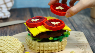 LEGO HAMBURGER ในชีวิตจริง / การกิน Lego Food / Stop Motion Cooking & ASMR