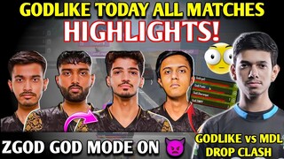 GODLIKE vs MDL Back To Back 4v4 Drop Clash 👿 || Live Scrims Clitch 🤯 || Godl All Players Knock 🤔🧐 ||