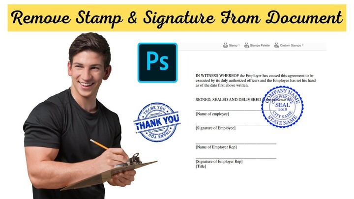 Photoshop Tutorial: Remove Document Stamp #shorts #photoshop #tutorial | How to Remove Signature In