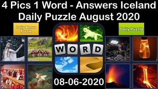 4 Pics 1 Word - Iceland - 06 August 2020 - Daily Puzzle + Daily Bonus Puzzle - Answer - Walkthrough