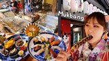 Mukbang | 동두천 작은 일본마을 니지모리 스튜디오 먹방 | 🍣초밥, 라멘, 닭꼬치, 타코야끼 | Eating Show