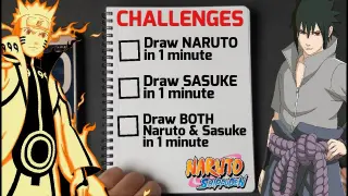 How to draw NARUTO & SASUKE in 1 minute [how to draw anime + anime drawing tutorial for beginners]