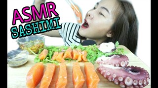 ASMR EATING SASHIMI SALMON + OCTOPUS / ปลาดิบ แซลมอน + หนวด ปลาหมึกยักษ์ ทาโกะ (No Talking)