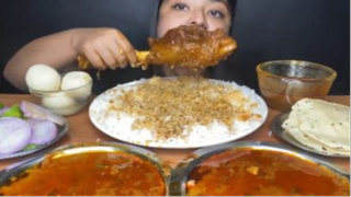 MUKBANG VỚI GẠO BASMATI, SPICY EXTRA GRAVY VÀ RASGULLA #mukbang #asmr