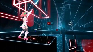 Beat Saber dengan lagu "Light It Up"