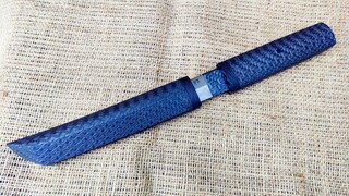 【手工】用链锯条制作一把碳纤柄乌兹钢短刀 | 作者：FZ- making knives