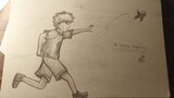 Drawing Naruto Kid chasing butterfly : )
