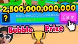 CLAIMING THE FINAL BUBBLE PRIZE in Roblox Bubblegum Simulator