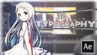 3d Cam Typography - After Effects AMV Tutorial