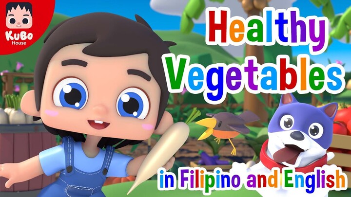 VEGETABLE NAMES | Vegetables in English and Filipino | Learning Vegetables for Kids (Kubo House)