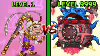 CHÚA TỂ 5 ĐẦU ALIEN LEVEL 100 BẮN SÓNG ÂM VS NGỘ KO Tower Conquest - TOP GAME ANDROID IOS THÀNH EJ