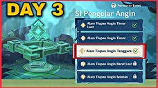 EVENT SI PENGEJAR ANGIN HARI KE 3 || ALAM TIUPAN ANGIN TENGGARA GENSHIN