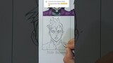 Drawing Genya 😳 JOJO BIZARRE STYLE!? #shorts #anime #drawing #demonslayer