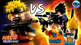 Naruto vs Goku vs Sasuke vs Vegeta - Brickfilm Stop Motion / JM ANIMATION feat. Lakeside Lodge Set
