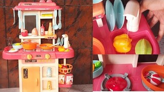 Unboxing Kitchen Set with Steam,Water,Lights and Sound Toy Kitchen Set Kids Kitchen Playset