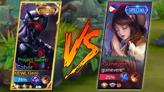 TOP GLOBAL SABER MET TOP GLOBAL GUINEVERE IN SOLO RANK GAME | BATTLE OF MMR 🔥