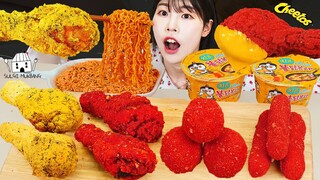 ASMR MUKBANG| 직접 만든 불닭볶음면 치토스 양념치킨 치즈볼 치즈스틱 먹방 & 레시피 FRIED CHICKEN AND FIRE NOODLES EATING