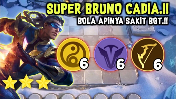 BRUNO CADIA COMBO 666.!! 6 SUPERHERO + 6 CADIA + ARCHER. MAGIC CHESS MOBILE LEGENDS