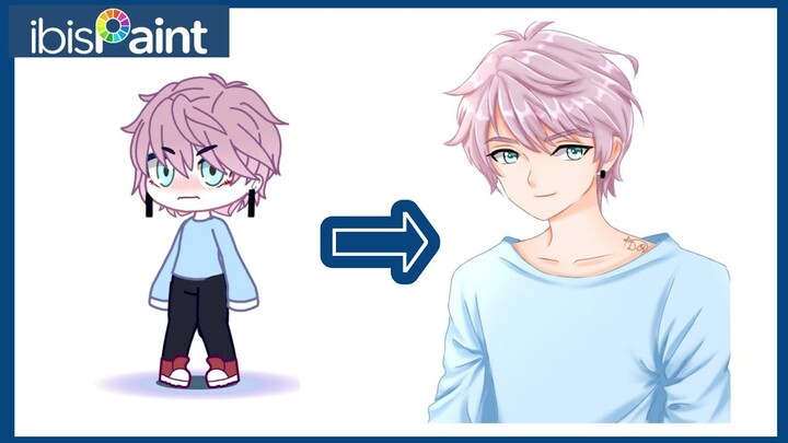 TUTORIAL SIMPLE Menggambar ANIME Gacha di Ibis Paint X (boy version)