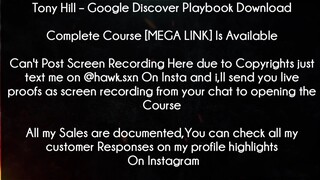 Tony Hill Course Google Discover Playbook download