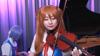 The synchronization rate is over 400%! EVA "The Cruel Angel's Action Program" Piano & Violin Performance | RuRu x Huang Pinshu | When Asuka & Ayanami Rei perform EVA Divine Comedy