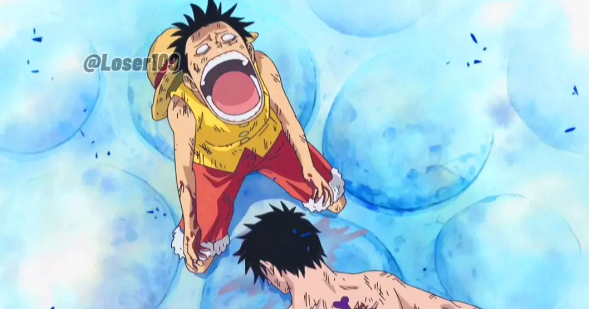 Ace - Sự ra đi cực kì đau lòng và đáng nhớ trong One Piece. Với bức ảnh này, bạn có thể cảm nhận được sự mất mát rất lớn của Luffy và những người bạn, cùng dòng chữ \
