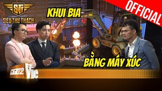 Cực gây cấn: Thanh niên điều khiển máy xúc khui nắp chai bia hàng loạt | Siêu Thử Thách