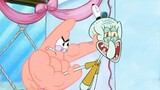Muscular man Patrick Star slapped Squidward against the wall, unable to resist!