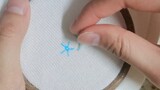 Teach you to embroider on clothes 6～～Simple and gentle light blue small broken lace