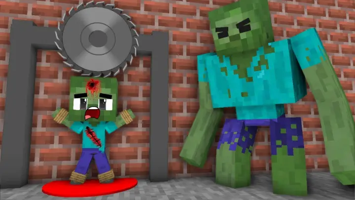Monster School- Poor Baby Zombie Life (Sad story but happy ending)- Minecraft Animation