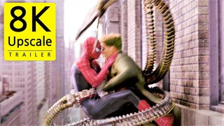 【8K】2004年《蜘蛛侠2》银行大战：彼得帕克 vs 章鱼博士 | AI修复画质增强版