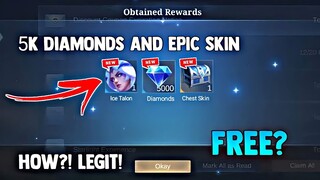 HOW TO GET 5K DIAMONDS AND EPIC SKIN EVERYDAY! FREE DIAMONDS! LEGIT WAY! | MOBILE LEGENDS 2023