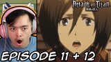 Eren Attacks Mikasa! Attack on Titan Episode 11 and 12 Reaction