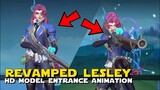 REVAMPED LESLEY IS FINALLY HERE! | HD MODEL AND ENTRANCE ANIMATION ADVANCED SERVER! | MOBILE LEGENDS