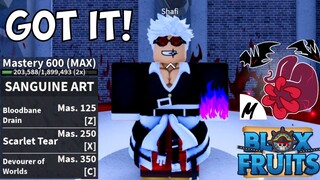 Unlocking The Strongest Fight style "SANGUINE ART" in Bloxfruits