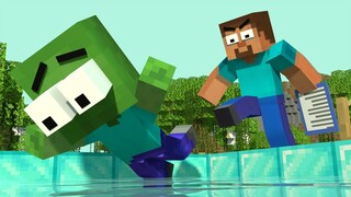 Monster School: Swimming Pool Challenge | Minecraft Animation