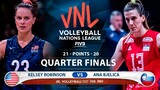 Kelsey Robinson vs Ana Bjelica | USA vs Serbia | Quarter Finals | Highlights | VNL 2022 (HD)