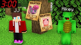 Mikey And Jj WANTED PIGGY AND mommy long legs MONSTERS In Minecraft - Maizen Mizen Mazien
