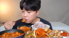 Mukbang Cheongdam nak gop sae, galbi, heukdwaeji Kimchi Bokkeum, Samgyeopsal, donkkaseu, Yukhoe,