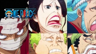 One Piece Special #502: Episode 916 of the anime: The Straw Hat Pirates’ facial expressions
