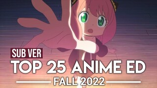 Top 25 Anime Endings - Fall 2022 (Subscribers Version)
