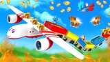 Funny Animals Flight Train Gold Treasure Thieves Monkey and Gorilla Animals Comedy 3D Cartoon Videos