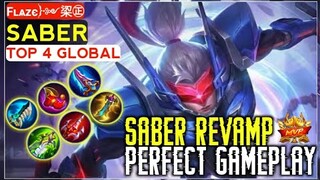 Saber Revamp Full Gameplay by [ Fʟѧzє﴿༻鿄㊣ ] Top4 Global - Mobile Legends Bang Bang