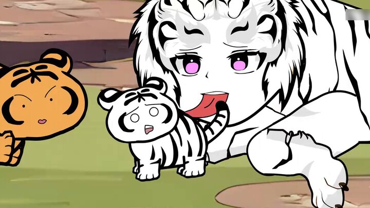 The little tiger was born with myopia, so miserable