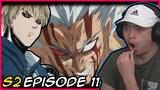 GAROU VS GENOS!! || GAROU DESTROYS HEROES || One Punch Man Season 2 Episode 11 Reaction