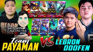 NEW MEMBER TEAM PAYAMAN? with HONDA BEAST vs. DOOFENSHMIRTZZ & LEBRON ~ MOBILE LEGENDS