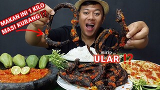 MUKBANG BELUT SAMBEL SETAN LALAPAN BUNGA PEPAYA MENTAH + TUMIS SAWI SAMBEL SETAN + LALAPAN MENTAH