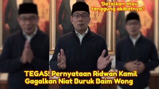 TEGAS! Ridwan Kamil Berhasil Gagalkan Baim Wong Daftarkan Citayam Fashion Week ke HAKKI Hingga Ancam